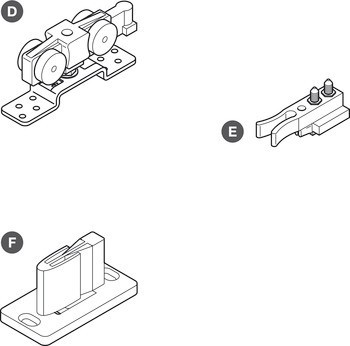 Kování pro posuvné dveře, Häfele Slido D-Line11 160P, sada