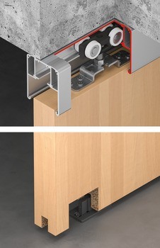 Kování pro posuvné dveře, Häfele Slido D-Line11 160P, sada