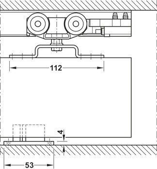 Kování pro posuvné dveře, Häfele Slido D-Line11 160P, sada