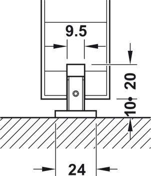 Kování pro posuvné dveře, Häfele Slido D-Line11 160P, sada