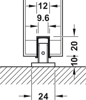 Kování pro posuvné dveře, Häfele Slido D-Line11 160P, sada