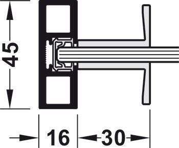 Kování pro posuvné dveře, Slido D-Line11 50C až 120C, sada bez pojezdové kolejnice