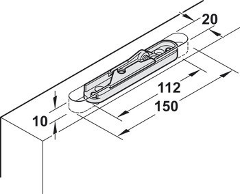 Kování pro posuvné dveře, Slido D-Line11 50C až 120C, sada bez pojezdové kolejnice