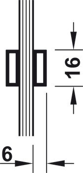 Kování pro posuvné dveře, Häfele Slido D-Line11 50C / 80C / 120C, sada bez pojezdové kolejnice