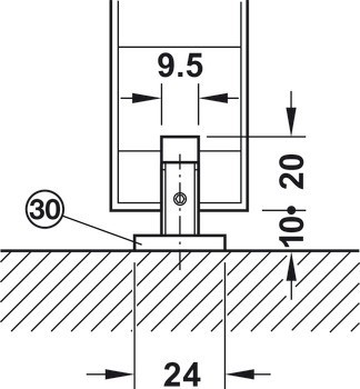 Kování pro posuvné dveře, Häfele Slido D-Line11 50I / 80I / 120I, sada bez pojezdové kolejnice