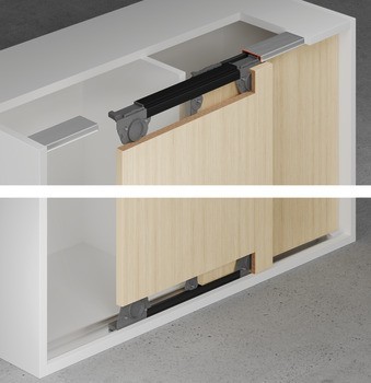 Kování pro posuvné dveře, Häfele Slido F-Flush57 06A, sada