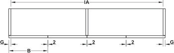 Kování pro posuvné dveře, Häfele Slido F-Fold61 25A / 50A, sada