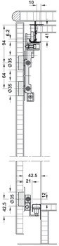 Kování pro posuvné dveře, Häfele Slido F-Fold62 40A / 70A, sada