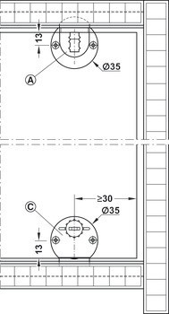 Kování pro posuvné dveře, Häfele Slido F-Line12 20A, sada