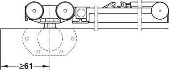 Kování pro posuvné dveře, Häfele Slido F-Line16 80A, Infront, sada