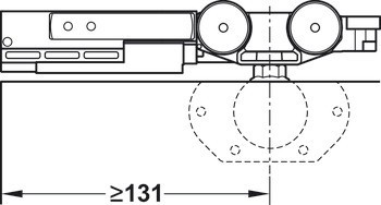 Kování pro posuvné dveře, Häfele Slido F-Line16 80A, Infront, sada