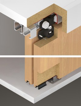 Kování pro posuvné dveře, Häfele Slido F-Line16 80A, Infront, sada