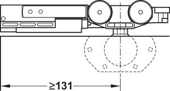 Kování pro posuvné dveře, Häfele Slido F-Line16 80B, Mixfront, sada