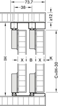 Kování pro posuvné dveře, Häfele Slido F-Line18 50A, sada