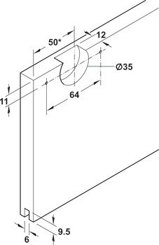 Kování pro posuvné dveře, Häfele Slido F-Line21 20C, sada