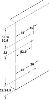 Kování pro posuvné dveře, Häfele Slido F-Line21 20H, sada