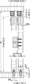 Kování pro posuvné dveře, Häfele Slido F-Line21 40C, sada