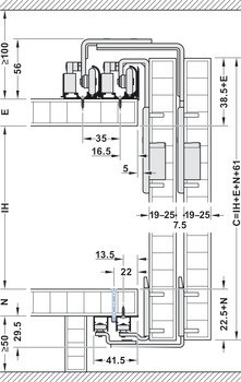 Kování pro posuvné dveře, Häfele Slido F-Line31 60A, sada