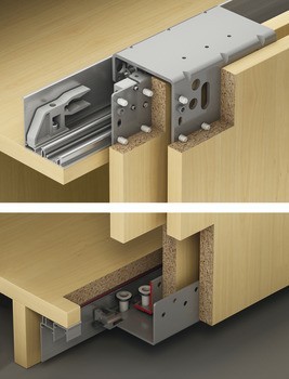 Kování pro posuvné dveře, Häfele Slido F-Line32 80A/F-Line32 80B, sada