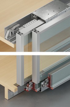 Kování pro posuvné dveře, Häfele Slido F-Line32 80A/F-Line32 80B, sada