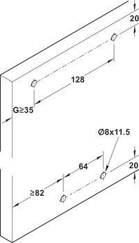Kování pro posuvné dveře, Häfele Slido F-Line32 80A/F-Line32 80B, sada