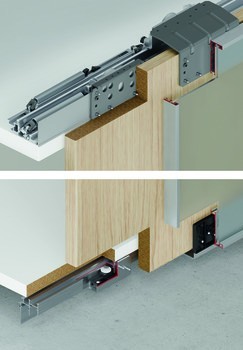 Kování pro posuvné dveře, Häfele Slido F-Line44 80A, sada