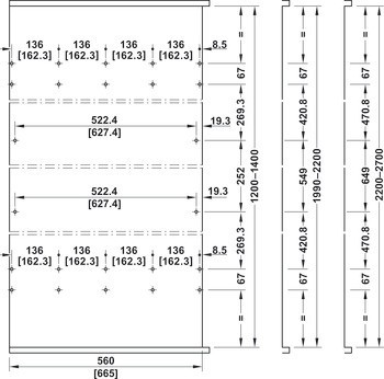 Kování pro posuvné dveře, Häfele Slido F-Park72 50A, sada