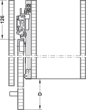 Kování pro posuvné dveře, Häfele Slido F-Park72 50A, sada