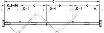 Kování pro posuvné dveře, Häfele Slido Fold 100-T, sada