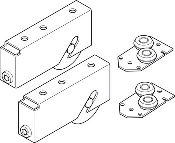 Kování pro posuvné dveře, Häfele Slido R-Aluflex 80W, sada