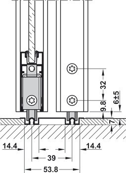 Kování pro posuvné dveře, Häfele Slido R-Aluflex 80W, sada