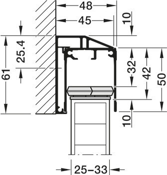 Kování pro posuvné dveře, Häfele Slido R-Aluflex 80W, sada