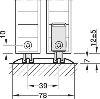 Kování pro posuvné dveře, Häfele Slido R-Aluflex 80W, sada