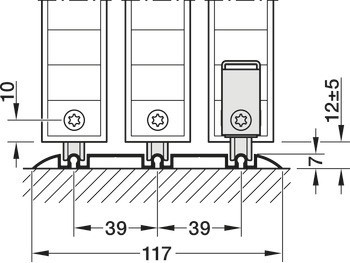 Kování pro posuvné dveře, Häfele Slido R-Aluflex 80W, sada