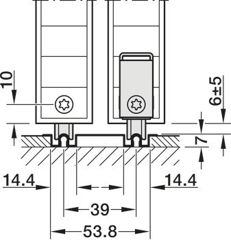 Kování pro posuvné dveře, Häfele Slido R-Aluflex 80W, sada
