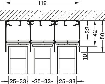 Kování pro posuvné dveře, Häfele Slido R-Aluflex 80W, sada