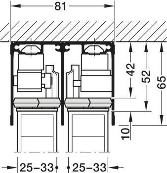 Kování pro posuvné dveře, Häfele Slido R-Aluflex 80W, sada