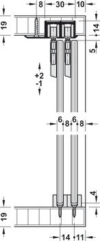 Kování pro posuvné dveře, Hawa Clipo 16 GK IF, sada