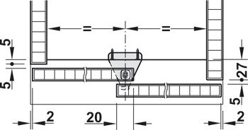 Kování pro posuvné dveře, Hawa Clipo 16 MF, sada