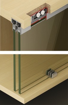 Kování pro posuvné dveře, Hawa Clipo 36 GPK/GPPK IF, sada