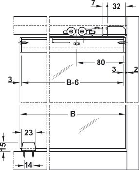 Kování pro posuvné dveře, Hawa Clipo 36 GPK/GPPK IF, sada