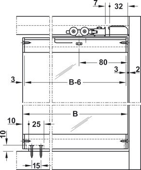 Kování pro posuvné dveře, Hawa Clipo 36 GPK/GPPK IF, sada