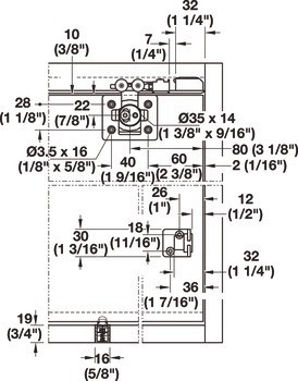 Kování pro posuvné dveře, Hawa Clipo 36 H IF, sada