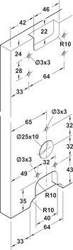 Kování pro posuvné dveře, HAWA Creation 25 H/GAK, sada