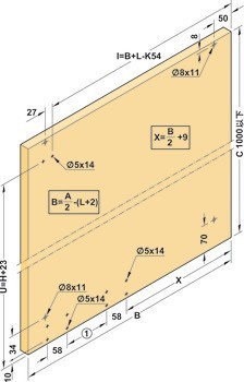 Kování pro posuvné dveře, Hawa Frontino 20 H FB, sada