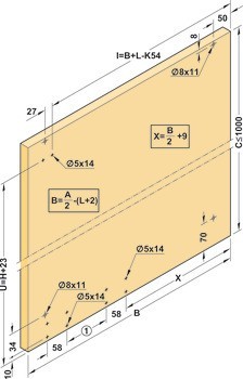 Kování pro posuvné dveře, Hawa Frontino 20 H FB, sada