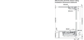Kování pro posuvné dveře, Hawa Frontino 20 H FB, sada