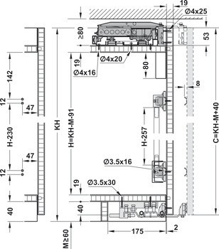 Kování pro posuvné dveře, Hawa Frontino 40, sada