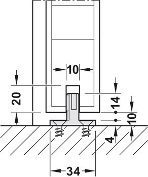 Kování pro posuvné dveře, Hawa Junior 100 B, sada