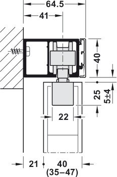Kování pro posuvné dveře, Hawa Junior 100 B, sada